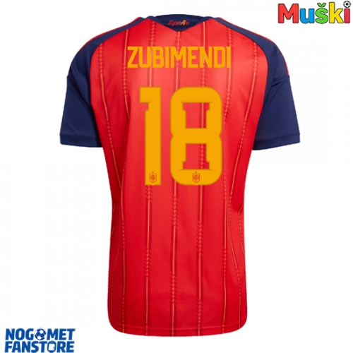 Španjolska Martin Zubimendi #18 Domaci Dres SP 2026 Kratak Rukav